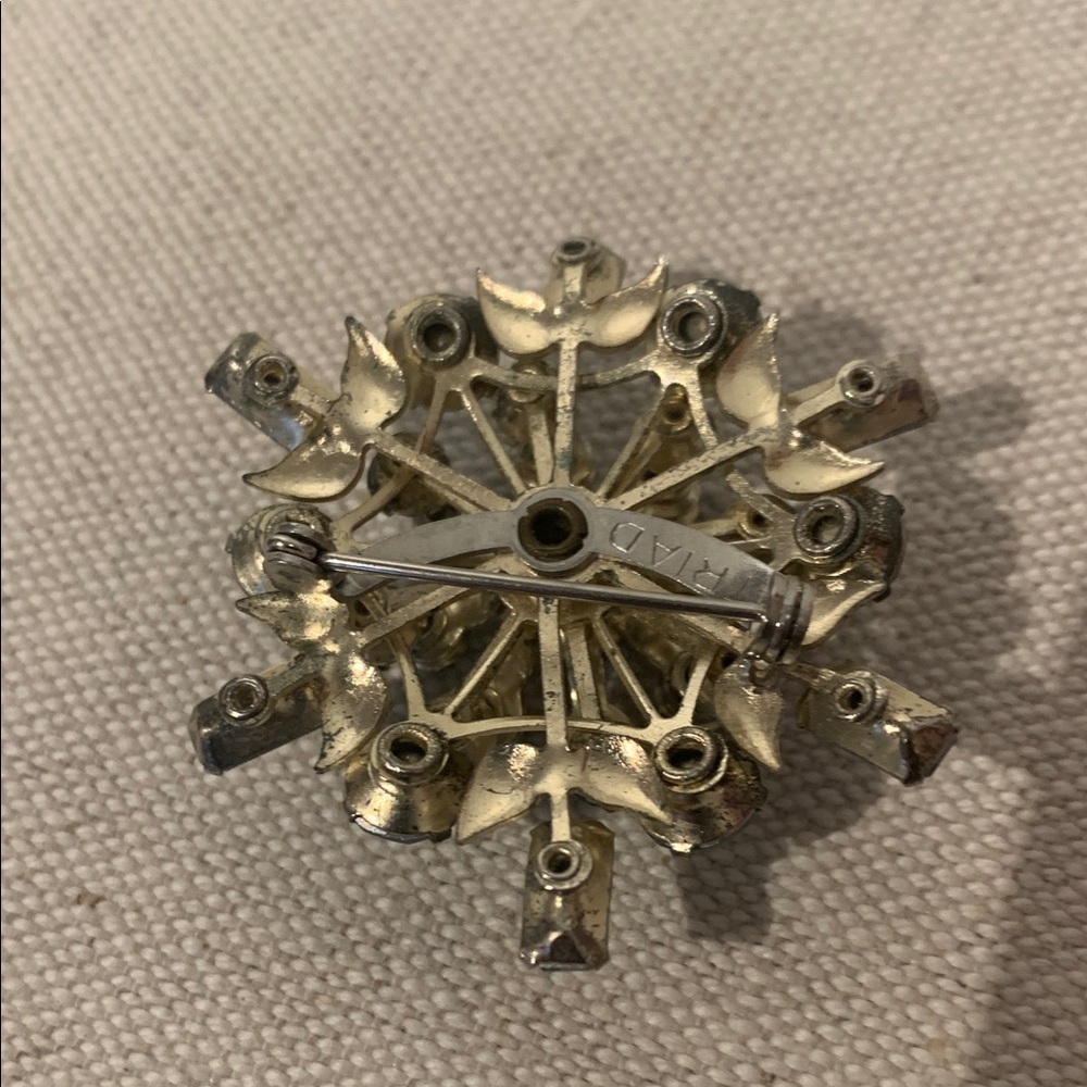 Vintage Blue Rhinestone Brooch - Picture 3 of 3